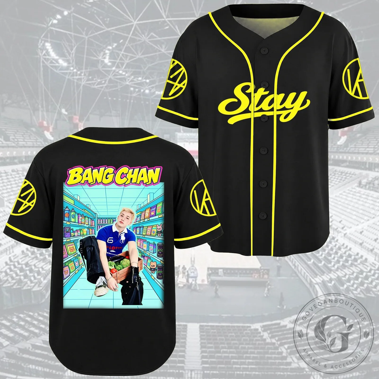 Stray Kids Bang Chan K-Pop Music Group Baseball Jersey for Stay